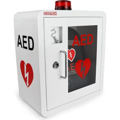 STWBHW AED skapis, AED defibrilatora skapis, defibrilatora glabāšanas kaste ar gaismu un signalizāciju, sienas plastmasas sirds defibrilācijas signalizācijas trauksmes kaste birojam, māsu aprūpei