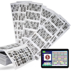 90 atkārtoti lietojamas bumbiņas Bingo kastes + bezmaksas tiešsaistes Bingo spēle | Nepastiprinātas kartona kastes | Tradicionālās galda spēles, ģimenes spēle, draugi, Ziemassvētki (900, melnbaltā krāsā)