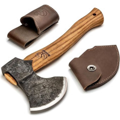 BeaverCraft Axe Axe Axe Hand Forged AX3 - Kempinga cirvis Koka kolonnas Rokas cirvis Bushcraft Axe - Skaldīšanas āmurs Koka skaldītājs - Axe Tool Axe Survival ar apvalku Dārza cirvji - Āra cirvis mežam