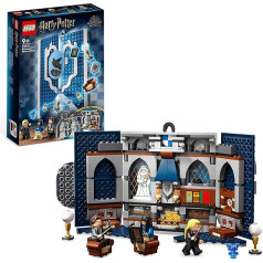 LEGO 76411 Harry Potter House Banner Ravenclaw, Hogvartsas ģerbonis, pils kopienas istabas rotaļlieta vai sienas displejs ar Luna Lovegood minifigūriņu, kolekcionējama ceļojumu rotaļlieta