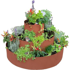 UNUS Garden Herb Snail Herb Bed Herb tornis ar trim gredzeniem Diametrs 40 cm, 80 cm, 120 cm Rūsas efekts Metāla ziedu piramīda