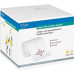 Höga Pharm Tube dubultā stiepšanās gareniskā un šķērsvirziena stiepšanās cauruļveida pārsējs dzeltens 12cm x 10m elastīgs elpojošs bez lateksa