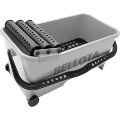 Bellota 58003 - Professioneller Reinigungseimer für Fliesenarbeiten - Eimer mit Rädern und 3 Abstreifrollen