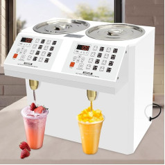 KELELM Automatischer Fruktosespender, kommerzieller Sirupspender, 16 l, Edelstahl, Fruktose-Maschine mit doppelten Fruktoseauslässen für Boba-Milchtee, Bubble Tea, 760 W