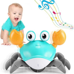 Adeokay Crab Baby Toy no 1 2 3 gadiem, rotaļlieta no 6 7 8 9 10 mēnešiem Bērnu rotaļlieta no 1-3 gadiem Zēns Meitene Dāvana bērniem Tummy Time Toys Rotaļlietas Rāpošanas rotaļlieta Baby