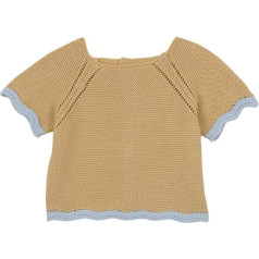 Gocco Unisex Baby Detail Wellen Pullover, hellgelb, 6-9 Monate