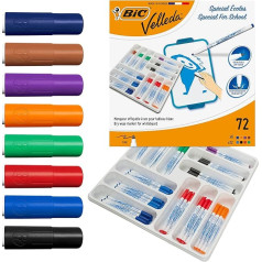 BIC Velleda 1721 Ketona marķieris uz tāfeles (runde Spitze, 1,5 mm), iepakojums 24 gabaliņi, skaidri šķiroti