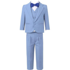 Agoky Baby Boy Gentleman Suit Bērnu svētku apģērbu komplekts 3 gab bērnu uzvalks puse smokings kāzu svētku kristību uzvalks izmērs 74-110 cm, zils C