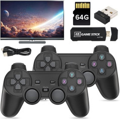 Bezvadu spēļu konsole Game Stick, retro, videospēļu konsole, 4 K, HDMI, Plug and Play TV/PC, videospēļu demonstrācijas konsole