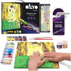 OKTO The Kiss Art Craft Kits pieaugušajiem UK - Līdzīgi kā krāsošana pēc skaitļiem pieaugušajiem, gaisā žūstoša māla modelēšanas komplekts, mākslas un amatniecības komplekts pieaugušajiem, amatniecības komplekts