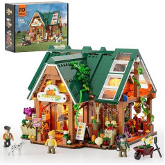 Funwhole Farm Store Lighting Building Blocks Set - Farm Shop LED Light Building Kit Model Set 1523 Pieces for Adults and Teenagers