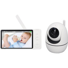 5 collu HD bērnu monitors ar nakts redzamības funkciju, skaņas noteikšanu un bezvadu savienojumu reāllaika uzraudzībai