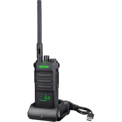 Retevis RT86 Walkie Talkie ar lielu diapazonu, 2600 mAh augstas veiktspējas radio, profesionāla Walkie Talkie ar bezvadu klonu, lukturīti, signalizāciju āra apstākļiem, medībām (melns, 1 gab.)