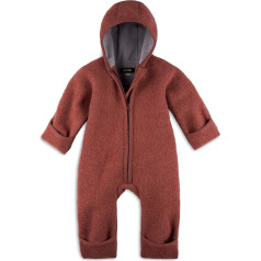 Halfen Baby Walksuit (100% Made in Germany) - Walk Baby Overalls, Baby Jumpsuit made from Walk Wool (Organic Natural Virgin Wool), Walking Overalls with Hood - 50/56