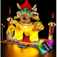 LocoLee LED gaismu komplekts Lego Mighty Bowser, LED apgaismojuma komplekts Lego 71411 Super Mario The Mighty Bowser - tikai gaismu komplekts, bez modeļa (tālvadības pults versija)