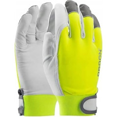 3Kamido Профессиональные рабочие перчатки Reflex HI - VIS, из очень мягкой зернистой козьей кожи, сигнального цвета, флуоресцентные, со светоотражаю