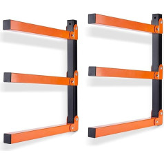 Holz-Organizer, Metallregal und Wand, für Garage, Holzbearbeitung, Geschäft, Innen- und Außenbereich, Orange, 2 Stück