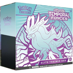 Pokémon TCG: Scarlet & Violet - Temporal Forces Elite Trainer Box - Walking Wake (1 pilnmetrāžas Flutter Mane reklāmas karte, 9 papildspēles un augstākās kvalitātes aksesuāri)