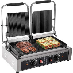 Komerciālā sviestmaižu prese 220V Elektriskais sviestmaižu preses grils 3600W Sviestmaižu preses tosteris Dubultās galvas Panini Grill Press tosteris Komerciālā sviestmaižu mašīna Noderīga