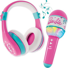 Lisciani - Barbie Sound - Bluetooth mikrofons ar skaļruni - rozā krāsā - bērnu karaoke komplekts - mūzika un vokāls - viedtālruņa savienojums - daudzkrāsains gaismas efekts - bērniem no 4 gadu vecuma