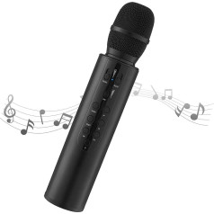 Aceshop Karaoke bezvadu mikrofons, pārnēsājams rokas Bluetooth skaļruņa mikrofons, bezvadu mikrofoni, karaoke mašīna, mājas KTV atskaņotājs, saderīgs ar Android un iOS ierīcēm ballītei/dziedāšanai