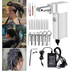 PoNPeD Elektrische Dreadlocks Maschine, Edelstahl, Elektrische Mini Handheld, Tragbare Dreadlocks Maker Häkelmaschine, Beide Menschliche Haare Und Synthetische Haare Können Sein