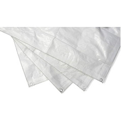 SEILFLECHTER - Polyband rectangular boat tarpaulin, waterproof and UV-stabilised tarpaulin with eyelets in white, 250 g/m², 6 x 12 m