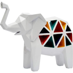 HAUCOZE Modern Decorative Sculpture Elephant Statue Figures Animal Gift Living Room Art Polyresin Arts Colourful 24 cm