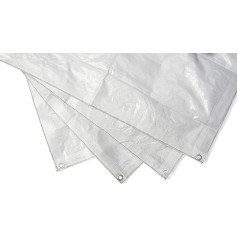 SEILFLECHTER - Polyband rectangular boat tarpaulin, waterproof and UV-stabilised tarpaulin with eyelets in white, 250 g/m², 8 x 12 m