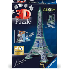 Ravensburger 11591 Puzzle 11591 Eifeļa tornis Glow-In-The-Dark Edition - Parīzes piemineklis, fotoluminiscējošs, kā dāvana vai 3D puzzle sev no 10 gadiem