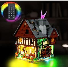 cooldac LED gaismas komplekts Lego 21341 Disney Hocus Pocus: Sandersona māsu mājiņa, tālvadības USB dekoratīvo gaismu komplekts, saderīgs ar Lego 21341 modeli, nav iekļauts Lego komplektā.