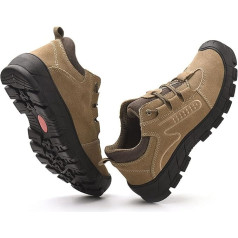 HUIJK Safety Shoes, Women's Impact and Puncture Resistant Safety Shoes, Lightweight and Breathable, Abrasion-Resistant, Suitable for Work and Everyday Use, Brown-8