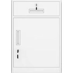 OYYMTE Büro-Aktenschrank mit Schloss, Metall-Aktenschrank unter dem Schreibtisch, 1 Schublade und 1 Aktenschrank, komplett montierter Aktenschrank (Color : Blanc)