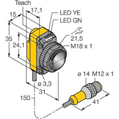 3069211 - QS18EP6DQ5, optisks sensors Atstarotājs