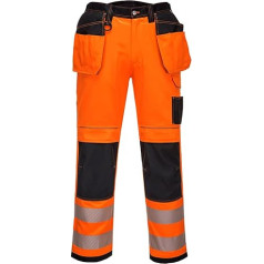 Portwest PW3 T501OBS28 Hi-Vis bikses, izmērs: 28, oranža/melnas krāsas šorti