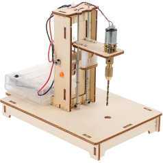 Alasum 1 komplekts Mini koka urbjmašīnu komplekts DIY Mini Bench Drill Kokapstrādes zinātnes komplekti 3D zinātnes eksperimentu rokturis Izglītojoša modeļa rotaļlieta elektrisko instrumentu daļām