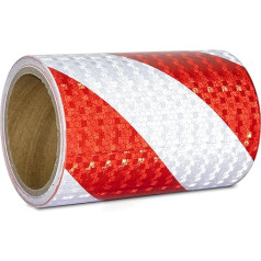 XFXIA Reflective Tape Red/White 20cm x 20m Waterproof Reflective Tape Self-Adhesive Warning Tape Safety Tape Concise Warning Tape for Vehicles Cars Trailers Outdoor