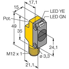 3066464 - QS18VP6WQ8, optisks sensors Atstarotājs