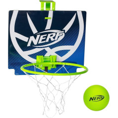 NERF Nerfoop -- The Classic Mini Foam Basketball and Hoop -- Hooks On Doors -- Indoor and Outdoor Play -- A Favorite Since 1972