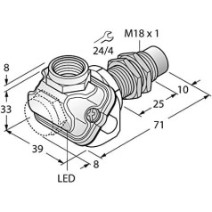 4012151 - NI10 EM18WDTC Y1X, INDUKTĪVS SENSORS AR Erv. Diapazons