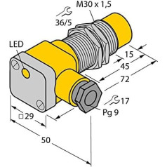 40221 - NI15-G30SK-Y1X, Induktiver sensors KEMA 02 ATEX 1090X