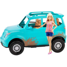 Barbie FGC99 Camping Fun transportlīdzeklis un lelle, rotaļlieta no 3 gadiem