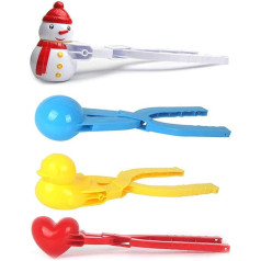 Fangteke Snowball Shaper Love Heart Duck Snowman Ball Shaped Snowball Tongs Snowball Maker Smilšu pelējuma veidne sniega bumbas cīņām Pack of 4