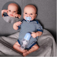 CAMANDY Reborn Babies Boy Lifelike Baby Dolls 24 Inches 60 cm Like Real Baby Silicone Vinyl Handmade Reborn Dolls Toddler
