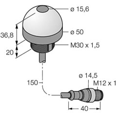 3075376 K50APFF100GREQP Pick - Light Bestã ¼ Ckungssensor Reflexion Lic Httaster