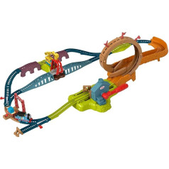 Fisher-Price Thomas and Friends Train Set with Loop the Loop Action, Thomas Motorised Toy Train, Carly the Crane, Maintenance Yard ​