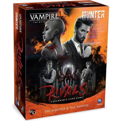 Vampīrs: The Masquerade Rivals The Hunters & The Hunted: Pamatkomplekts - viss, kas nepieciešams, lai spēlētu uz RPG balstītu kāršu spēli 2 līdz 4 spēlētājiem vecumā no 14 gadiem