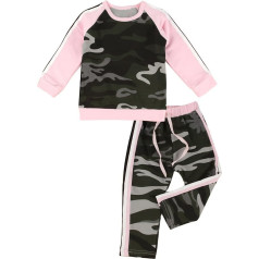 Petyoung 2 gabali Toddler Tops + bikses Apģērbs Kamuflāžas tērpi komplekts Tracksuit bērnu meitenēm un zēniem