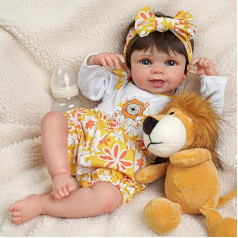 BABESIDE Reborn Puppen MäDchen Lebensecht - 20 Zoll Sweet Smille Realistische Reborn Puppen - Kopfglieder Aus Vinyl mit StoffköRper - Reborn Baby mit ZubehöR, Geschenkset für Kinder