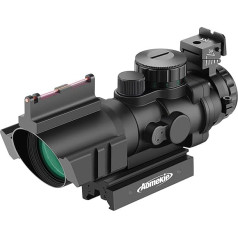 AOMEKIE Šaujamieroču tālskatis 4 x 32 mm ar optisko šķiedru un 11 mm/22 mm sliedi Airsoft sarkanā punkta vizieris Gaismas punkta vizieris Red Dot vizieris Red Dot vizieris medībām Airsoft un arbalets